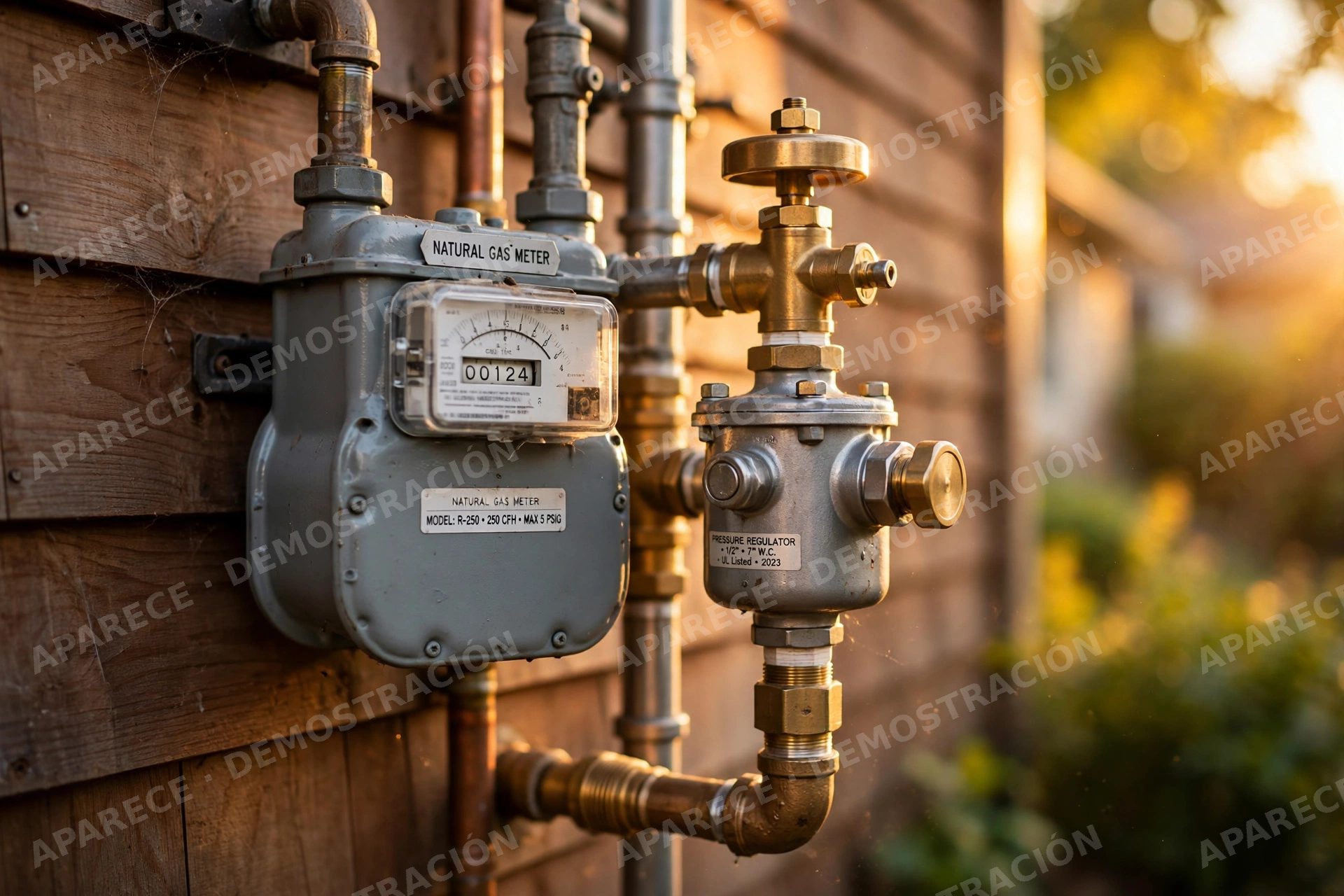 Medidor y regulador de gas natural instalados